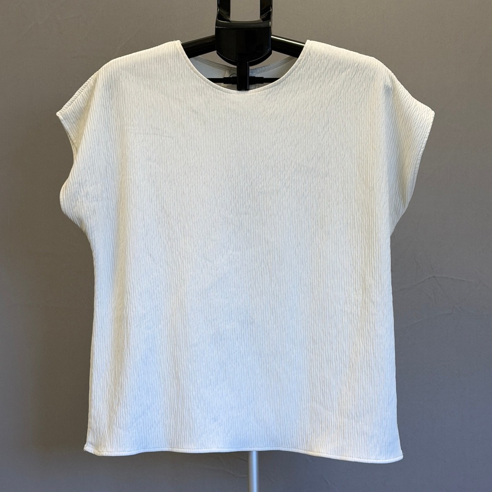 Cristin Stevens Textured‎ Knit Cap Sleeve Tunic Top Women's Size L